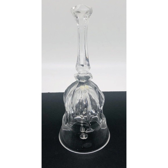 Vintage Clear Crystal 8” Bell Cut Glass Etched Design - Picture 3 of 7